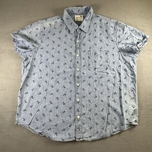 Bonobos Men's 3XL Standard Fit Button Shirt Short Sleeve Blue Pineapple  AOP